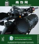 Black Universal Motorcycle Motorbike Leather Tool Roll Saddle Bag 