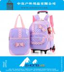 Kindergarten wheeled backpack kids rolling Pupils bag