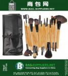 24pcs Set Professional grupo de escova Foundation face Sombras Batom Pó Make Up Tools Brushes Kit e Bag