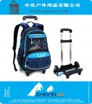3 Колеса Съемные Детская школа рюкзак вагонетки сумки высокого качества большой емкости Дети Колесная сумка