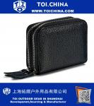 Leather RFID Secure Spacious Cute Zipper Card Wallet Small Purse