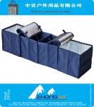 Navy Blue Foldable Multi Compartment Fabric Car Truck Van SUV Storage Basket Trunk Organizer and Cooler Set