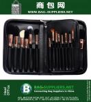 Profesional de 29 piezas de alta calidad de cabra cosmética capilar de cepillo del maquillaje con el bolso de herramientas Negro