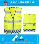 Security vest workwear High visibility safety reflective clothing safety vest fluorescent yellow orange hi vis vest