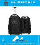 Rodas mochila preta mens Trolley Travel Bag Luz bagagem de mão Check-in laptop sacos de rolamento de 17 polegadas Bag